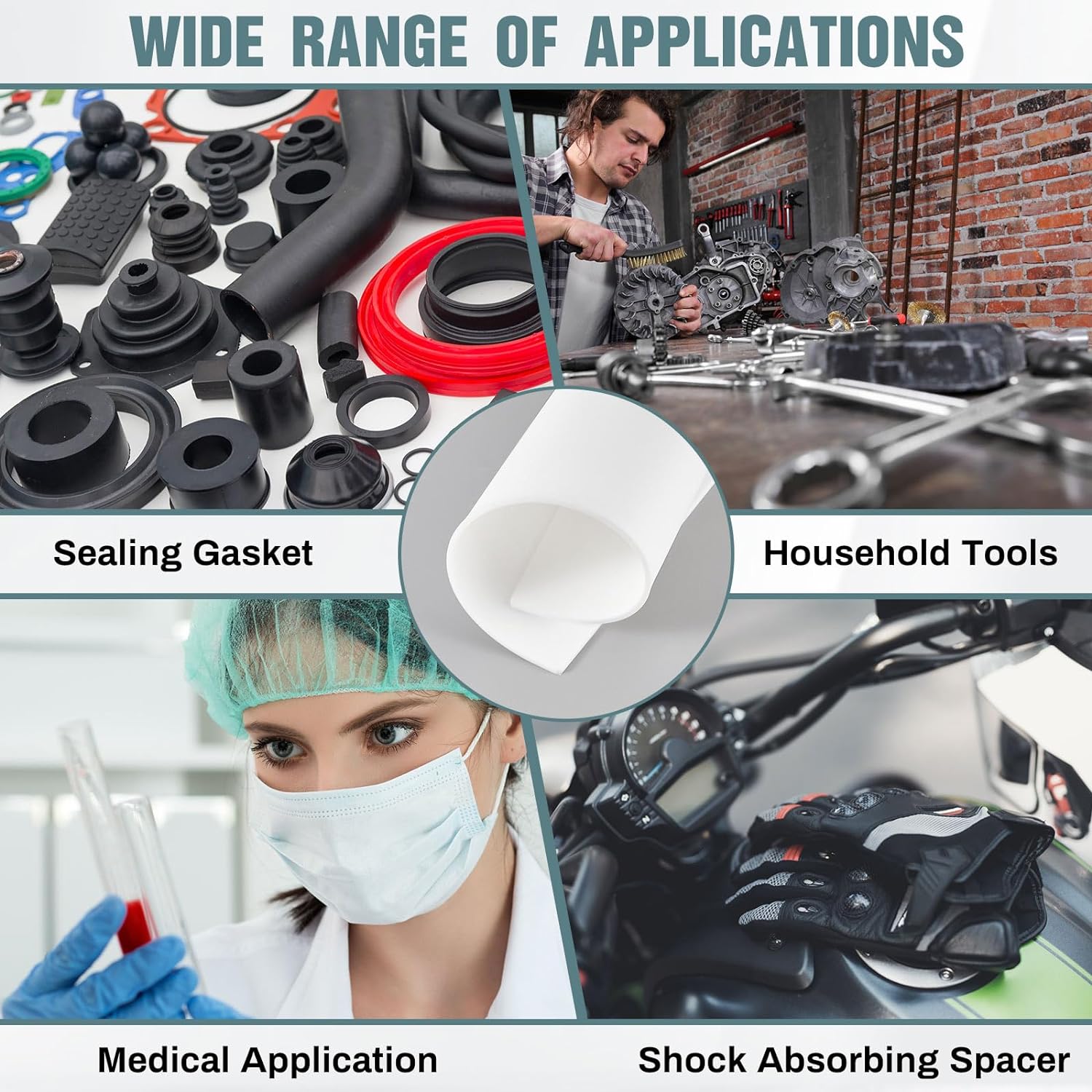 แผ่นยางซิลิโคน 12 x 12 นิ้ว แผ่นยางสีขาว 1/8 นิ้ว วัสดุปะเก็นยางทนความร้อนสำหรับงานหนัก - ซัพพลายเออร์ Paidu